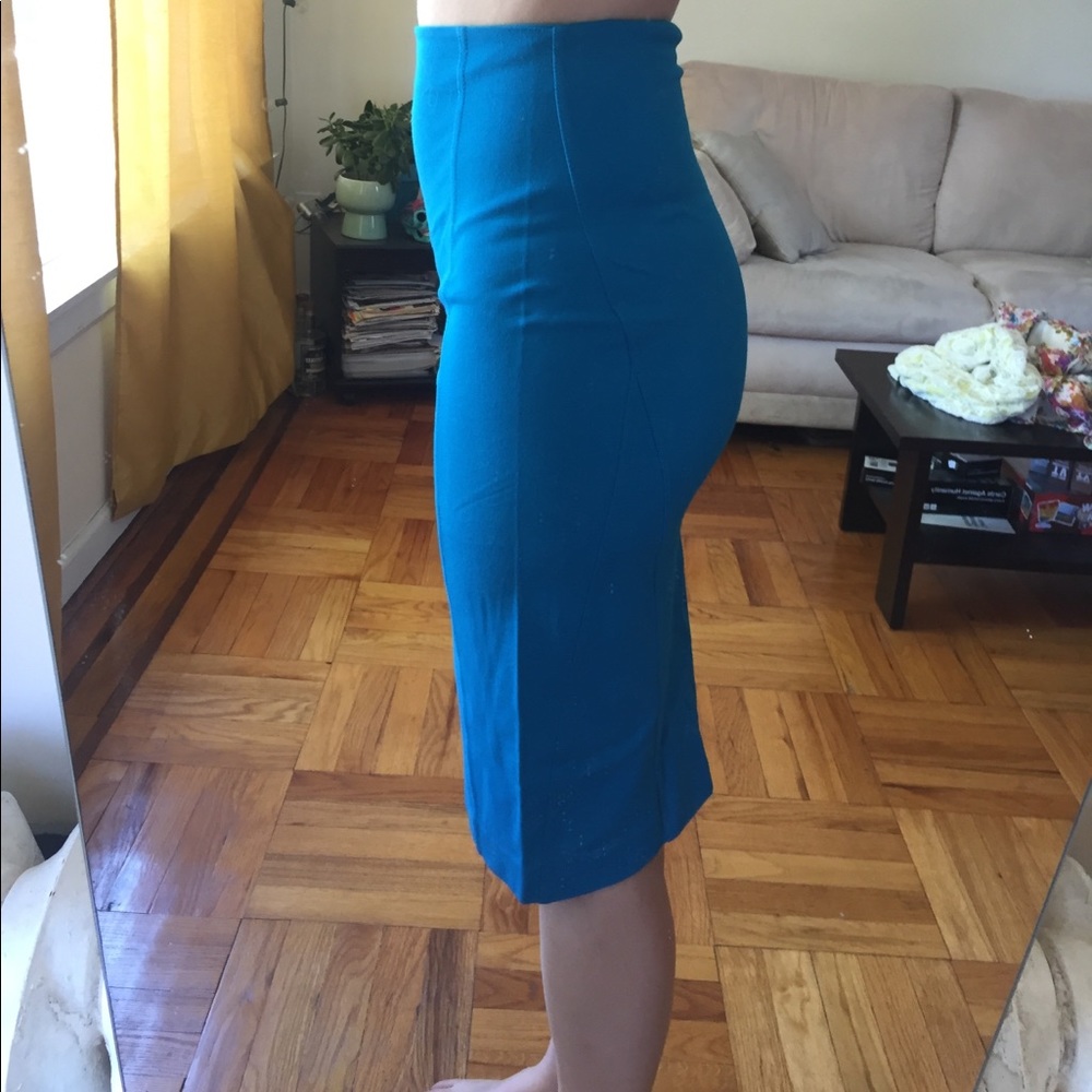 Stretchy Bright Blue Express Pencil Skirt