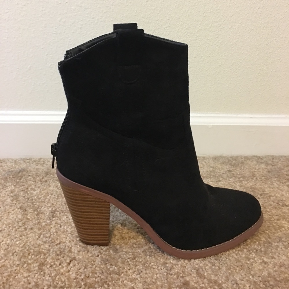 Black western ankle boots