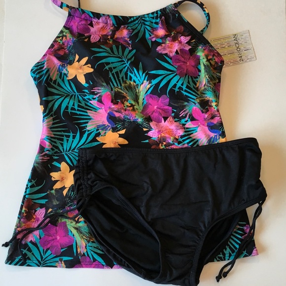 24th & Ocean Other - 24th & Ocean Floral 2 Piece Bathing Suit Tankini S
