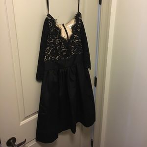 Eliza J Lace & Faille Dress
