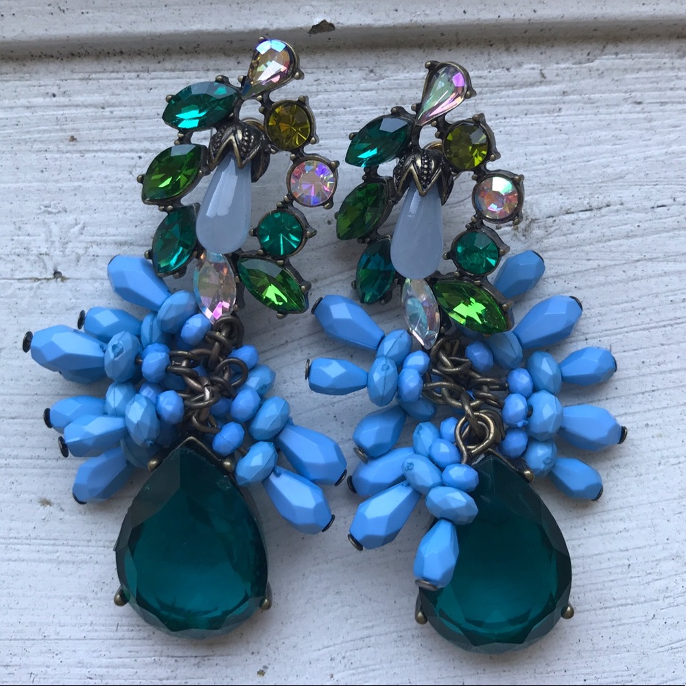 🌸NEW🌸 Crystal Beaded Fringe Drop Earrings - Picture 2 of 3
