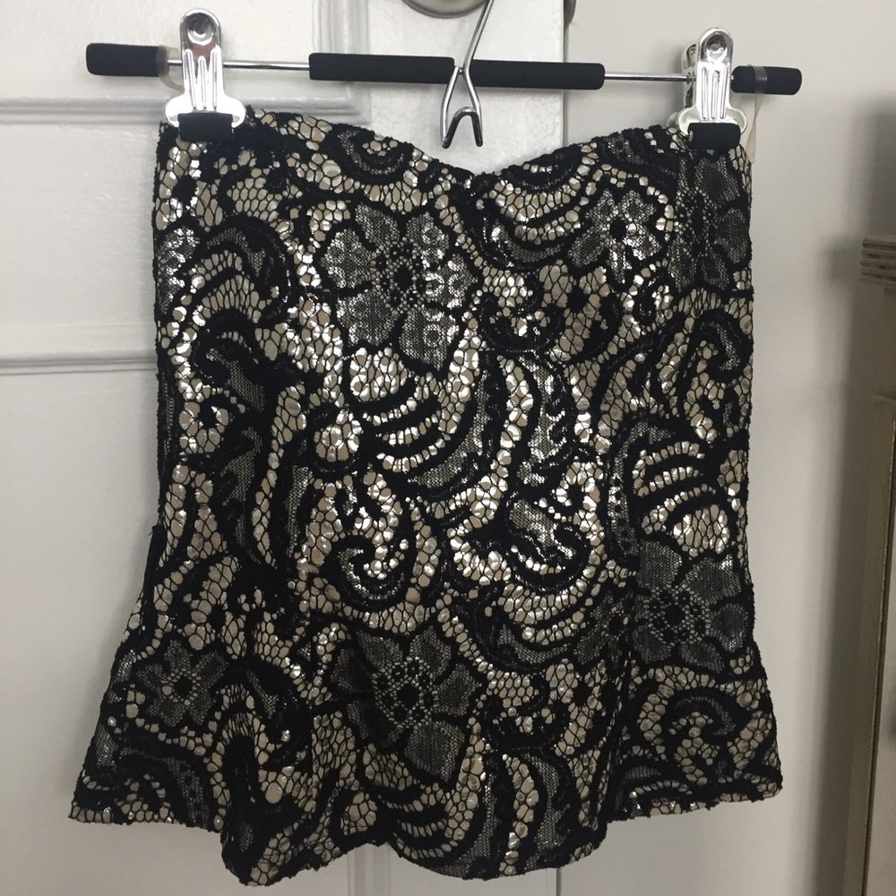 Strapless Embroidered Top
