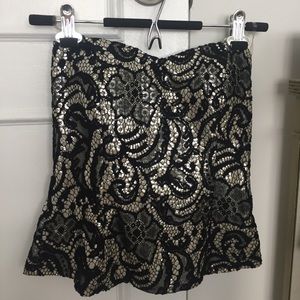 Strapless Embroidered Top