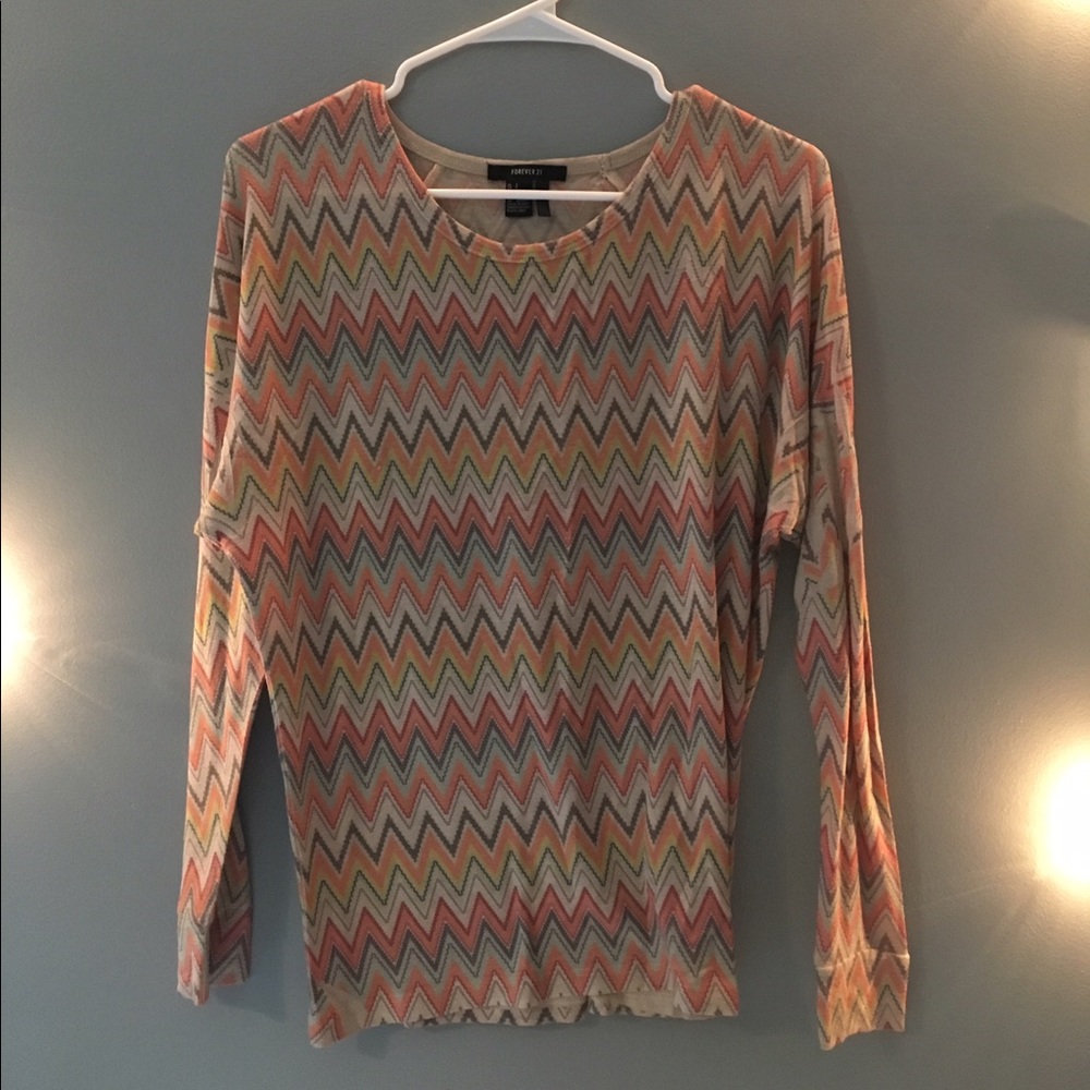 Zig Zag Patterned Long Sleeve Shirt