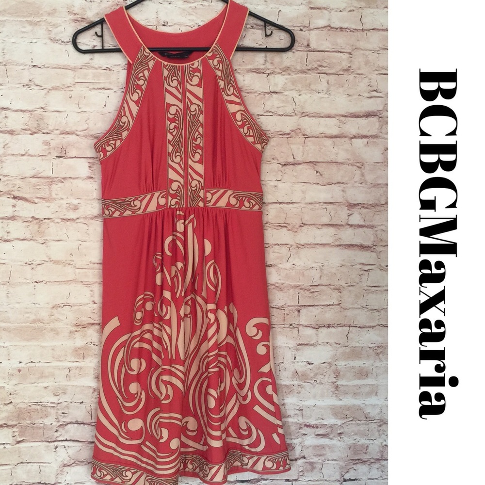 • BCBGMAXAZRIA • Scroll Print Dress Size X Small - Picture 1 of 8