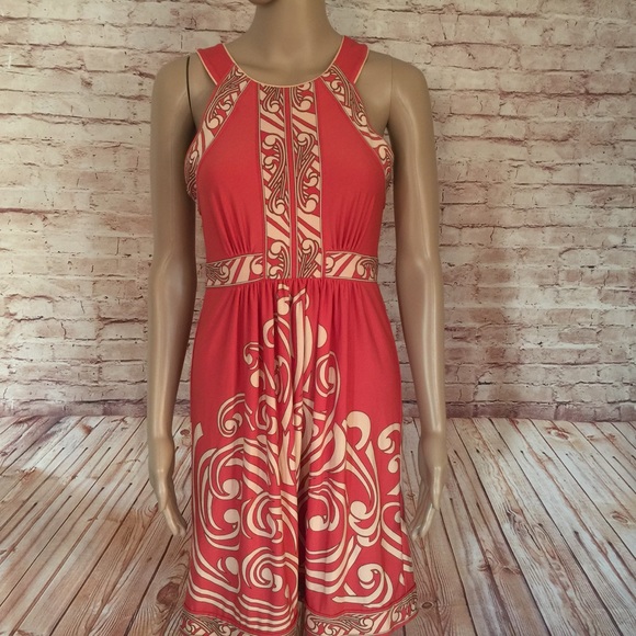 • BCBGMAXAZRIA • Scroll Print Dress Size X Small - Picture 2 of 8