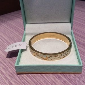 🆕J CREW GOLD AND WHITE BANGLE NWT