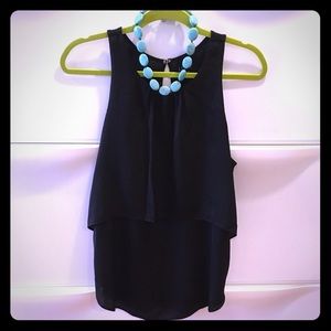 LOFT * Flattering, layered black tank