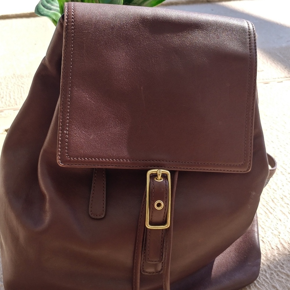COACH BROWN LEATHER BACKPACK