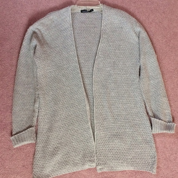Woven light gray cardigan from Boohoo - Picture 1 of 3