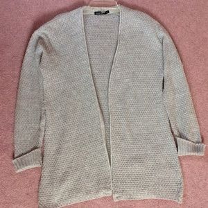 Woven light gray cardigan from Boohoo