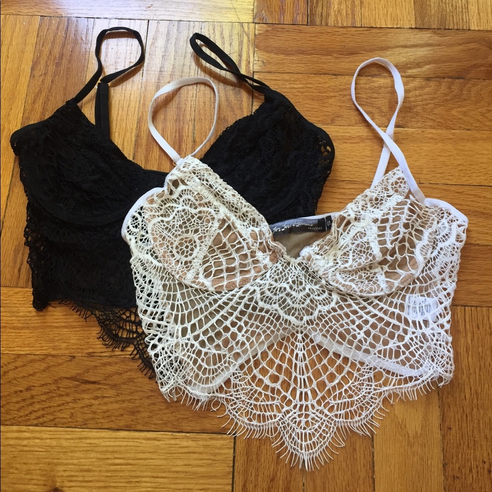 Black For Love & Lemons Bat Your Lashes Bra