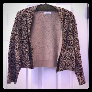 Calvin Klein Leopard Shrug Sweater