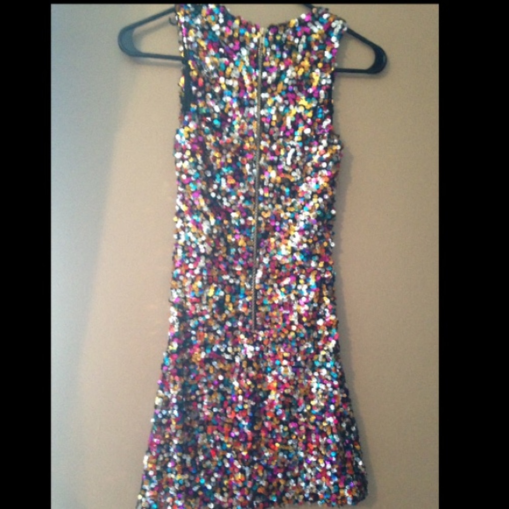 A-line/ Bodycon sequin rainbow dress