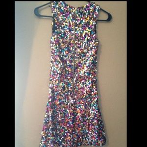 A-line/ Bodycon sequin rainbow dress