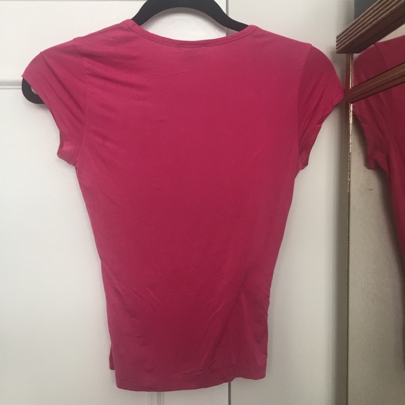 Stretchy Pink V-Neck Top - Picture 2 of 3