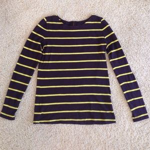 Ann Taylor Loft Cotton Striped Long Sleeve Shirt