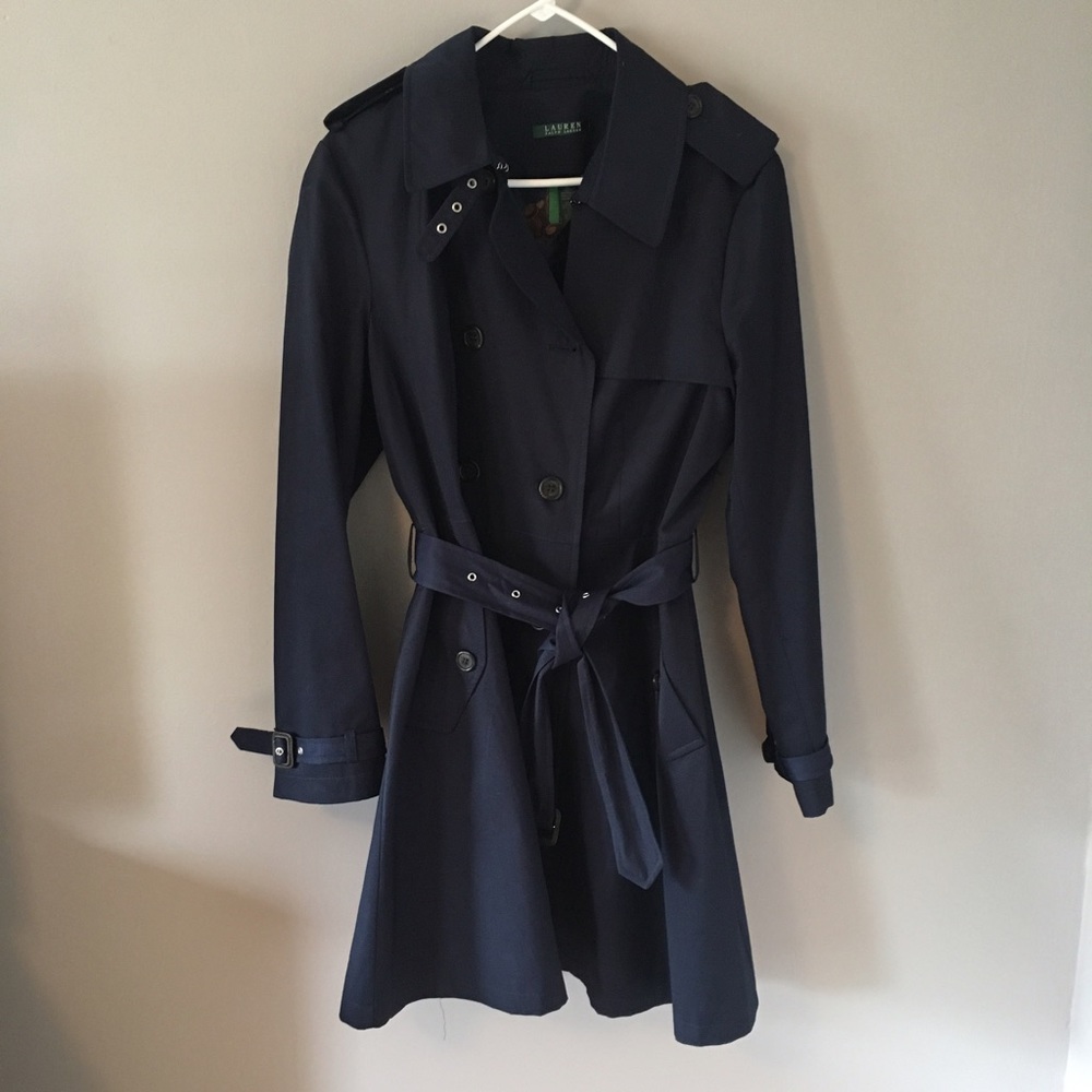 Ralph Lauren navy trench EUC