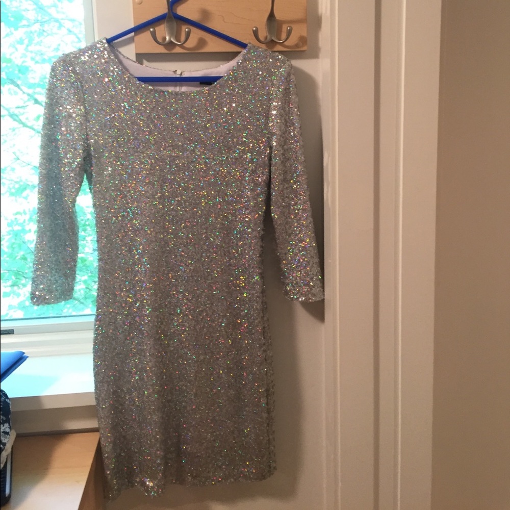 Silver sequined dress