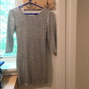 Silver sequined dress