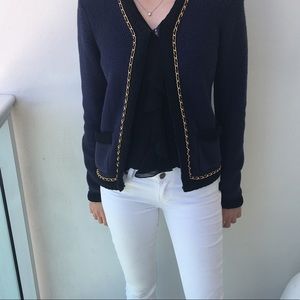 Sandro blue black and gold jacket