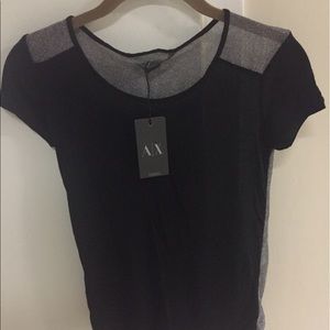 Dressy black sheer Armani Exchange top