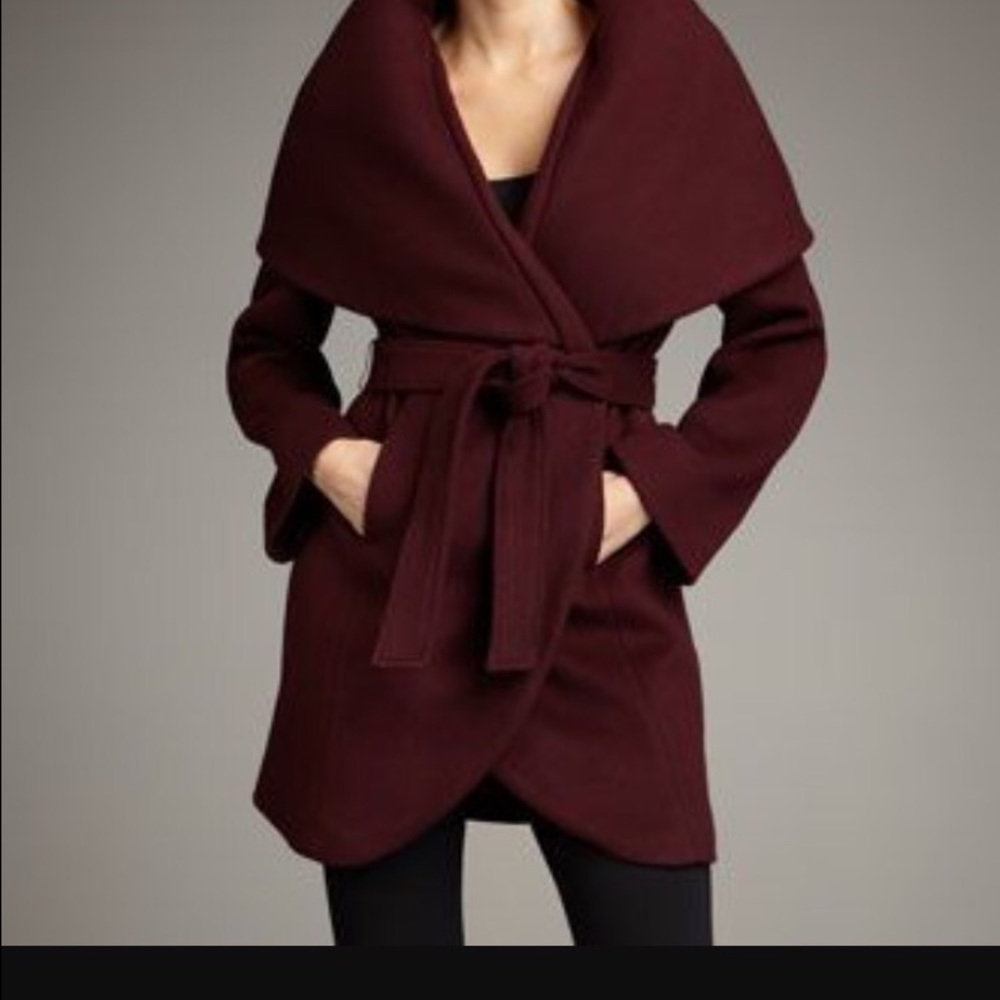 Tahari maroon coat
