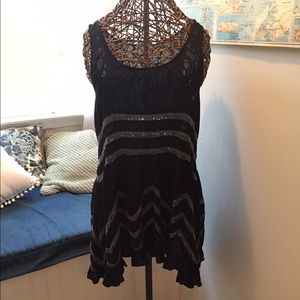 Free People Voile and Lace Trapeze Slip
