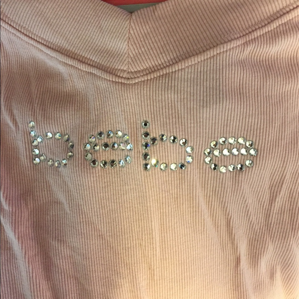 Long sleeve BeBe shirt w/ rhinestones