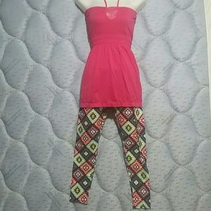 2pc set - Leggings & strapless top