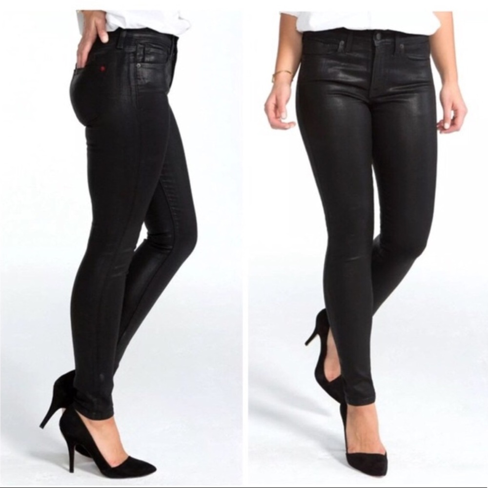 spanx 5 pocket skinny jeans in black lacquer NWT