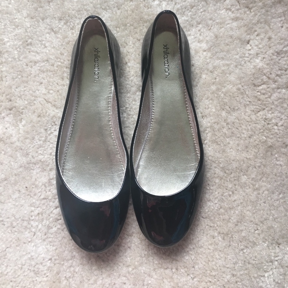 Black patten flats