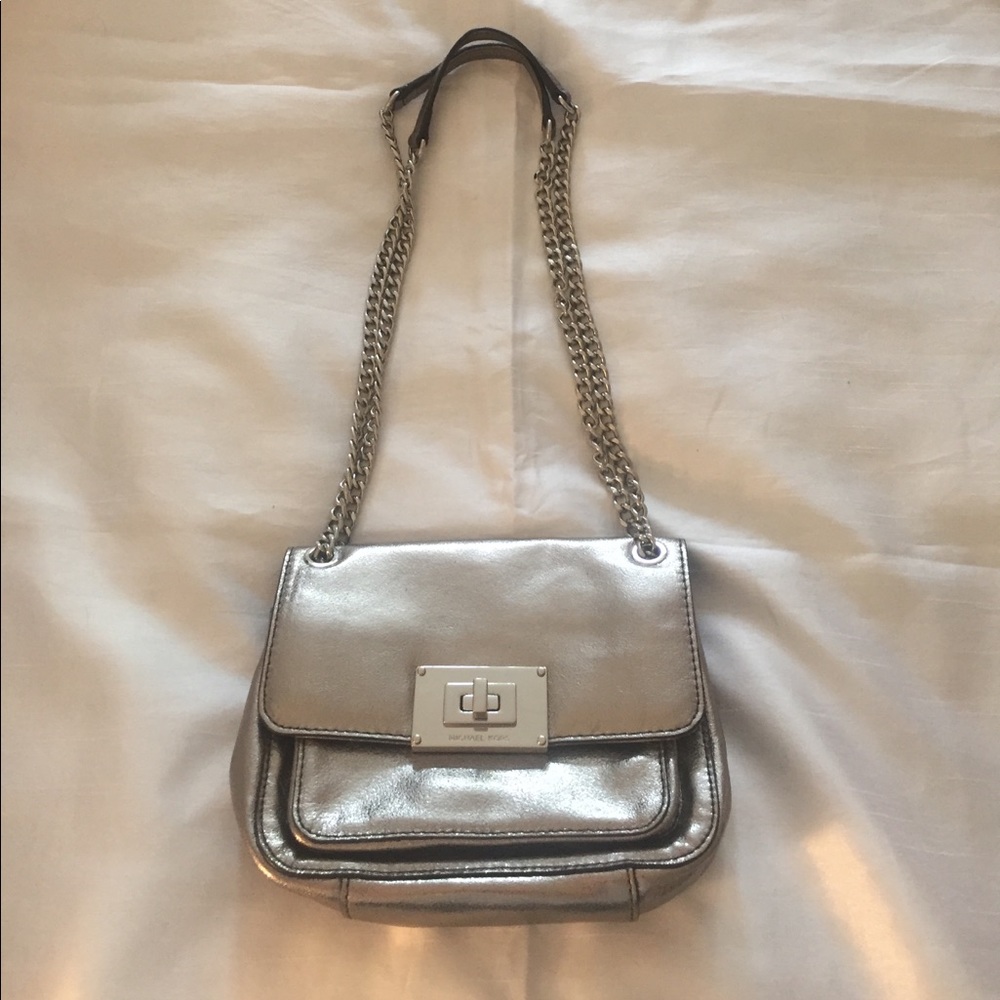 Michael Kors Metallic Silver Shoulder Bag