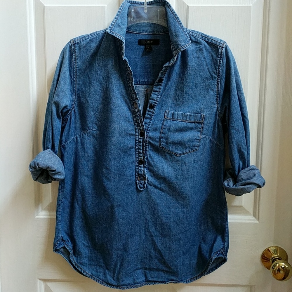 J crew denim popover
