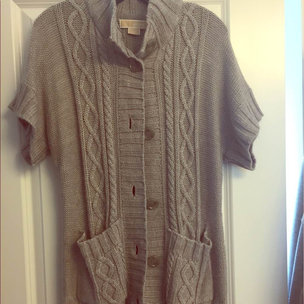 Michael Kors Short Sleeve Button Sweater Small