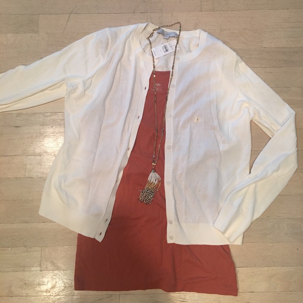 LOFT NWT Cream Cardigan Sweater