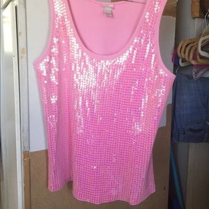 Pink Sequenced Tank Top