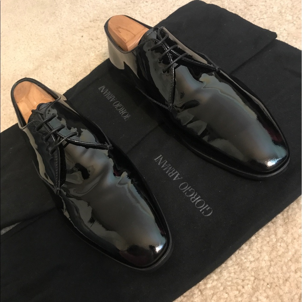 Giorgio Armani Patent Derby Shoe, 7.5D