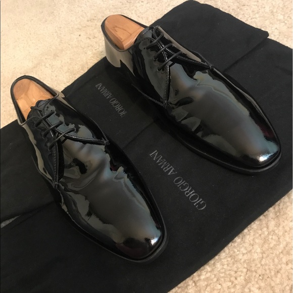 Giorgio Armani Patent Derby Shoe, 7.5D