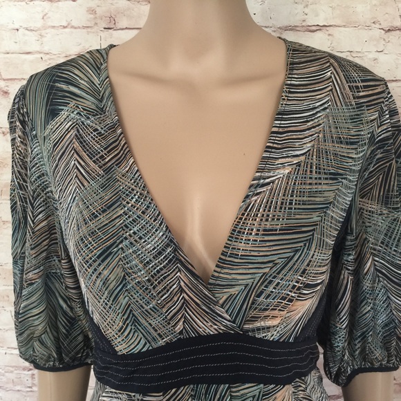 • BCBGMAXAZRIA • Feather Print Dress Size Small - Picture 5 of 7