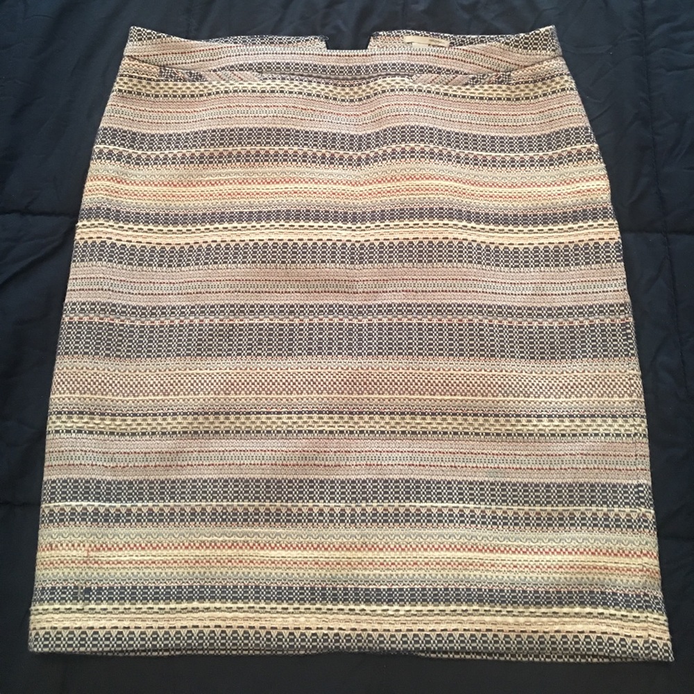 Navy multi colored pencil skirt!