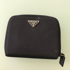 Authentic Prada black zippered wallet