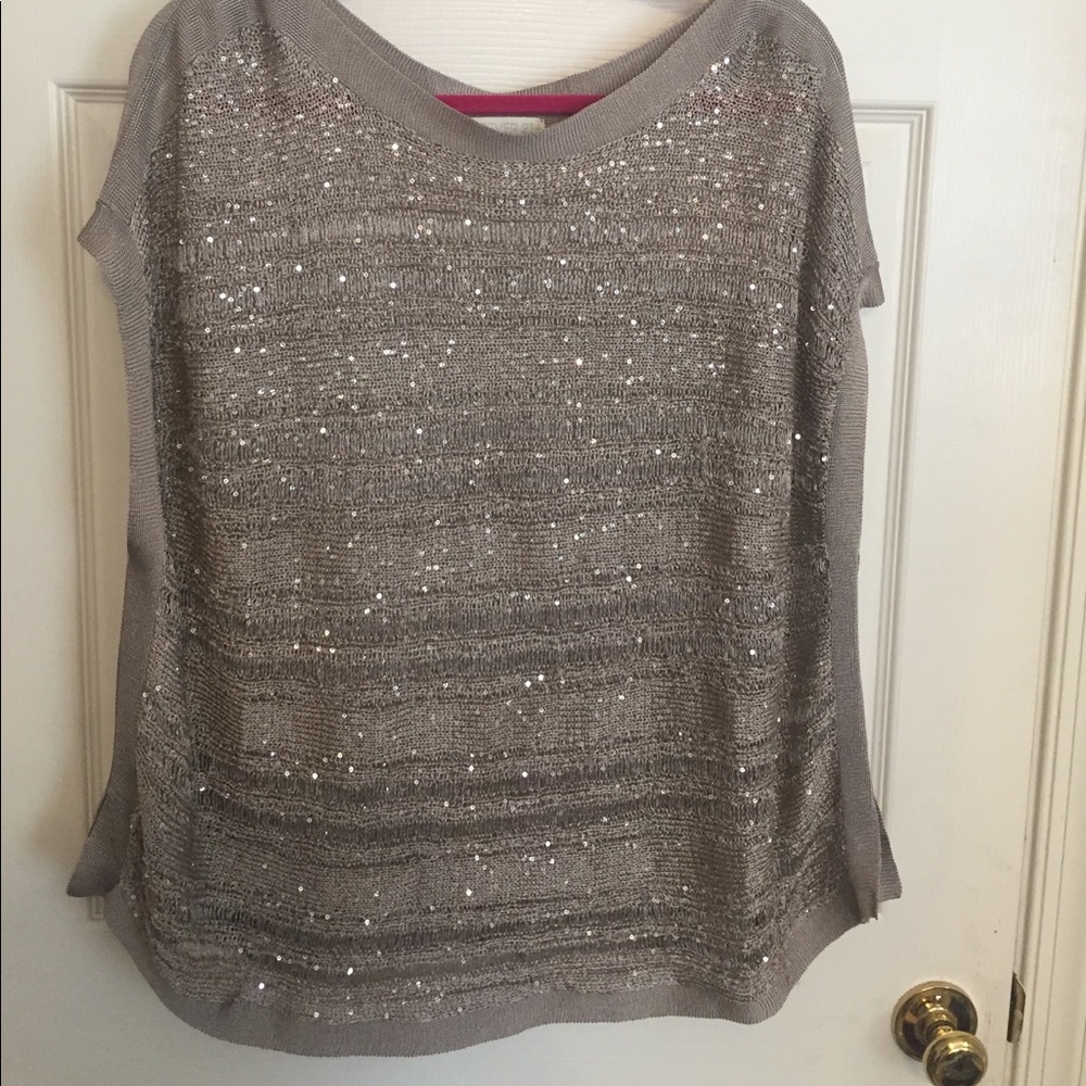 Open knit sequin top