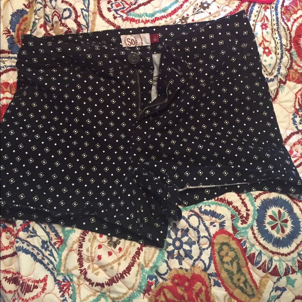 Black and white shorts
