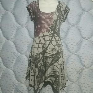 Gray graffiti dress spider web design