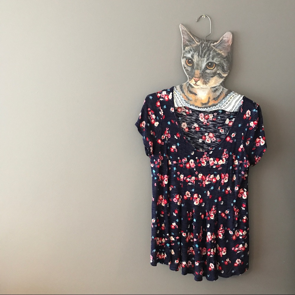 urban outfitters cooperative navy floral swing top