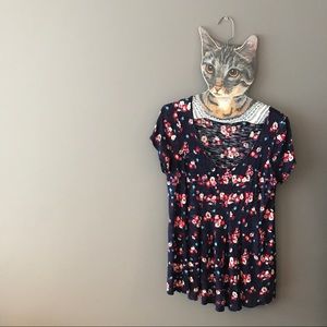 urban outfitters cooperative navy floral swing top