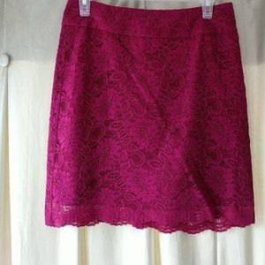 Magenta lace skirt from banana republic