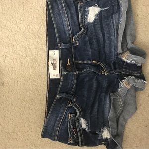 Hollister low rise, distressed denim shorts