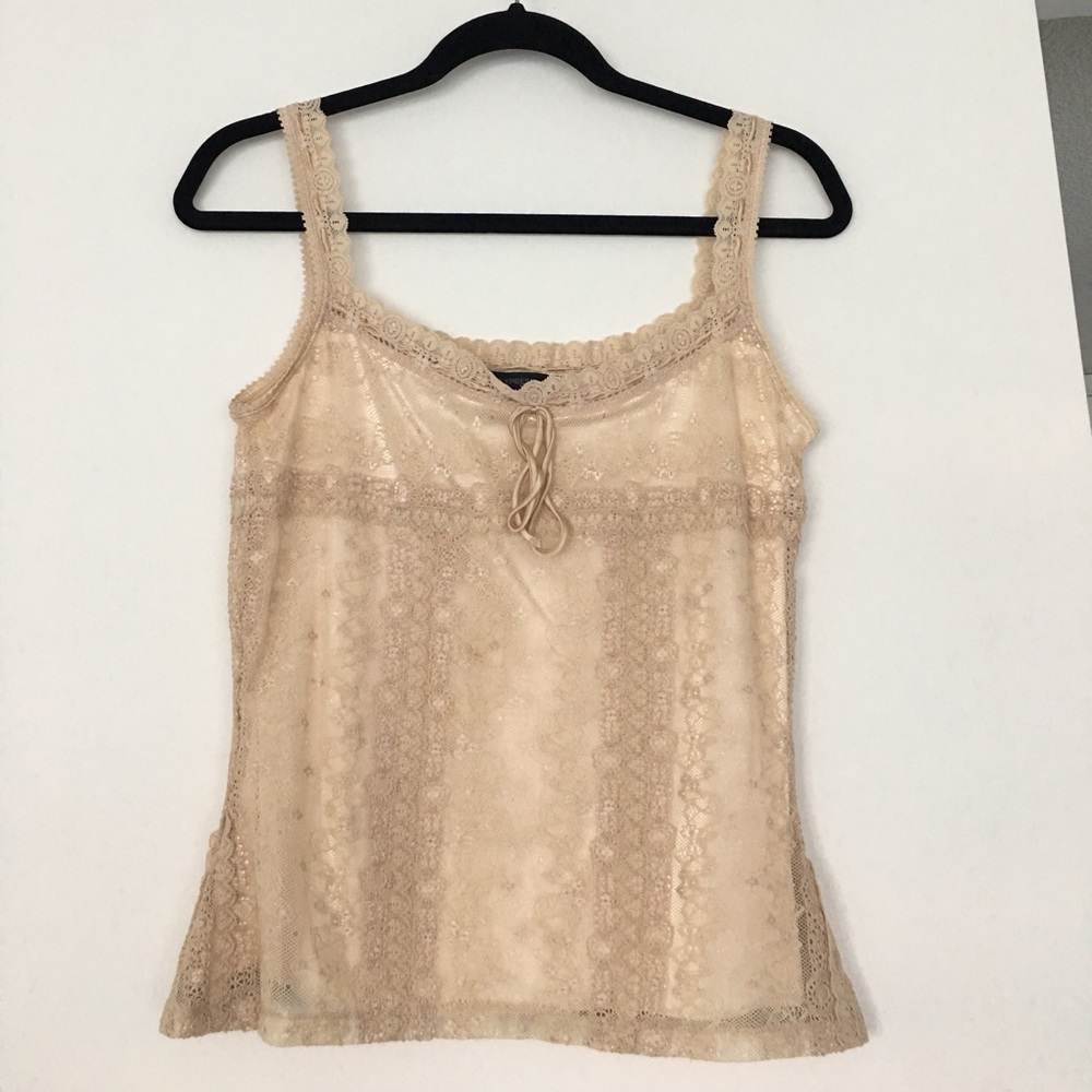 Lined Express lace tank in cream